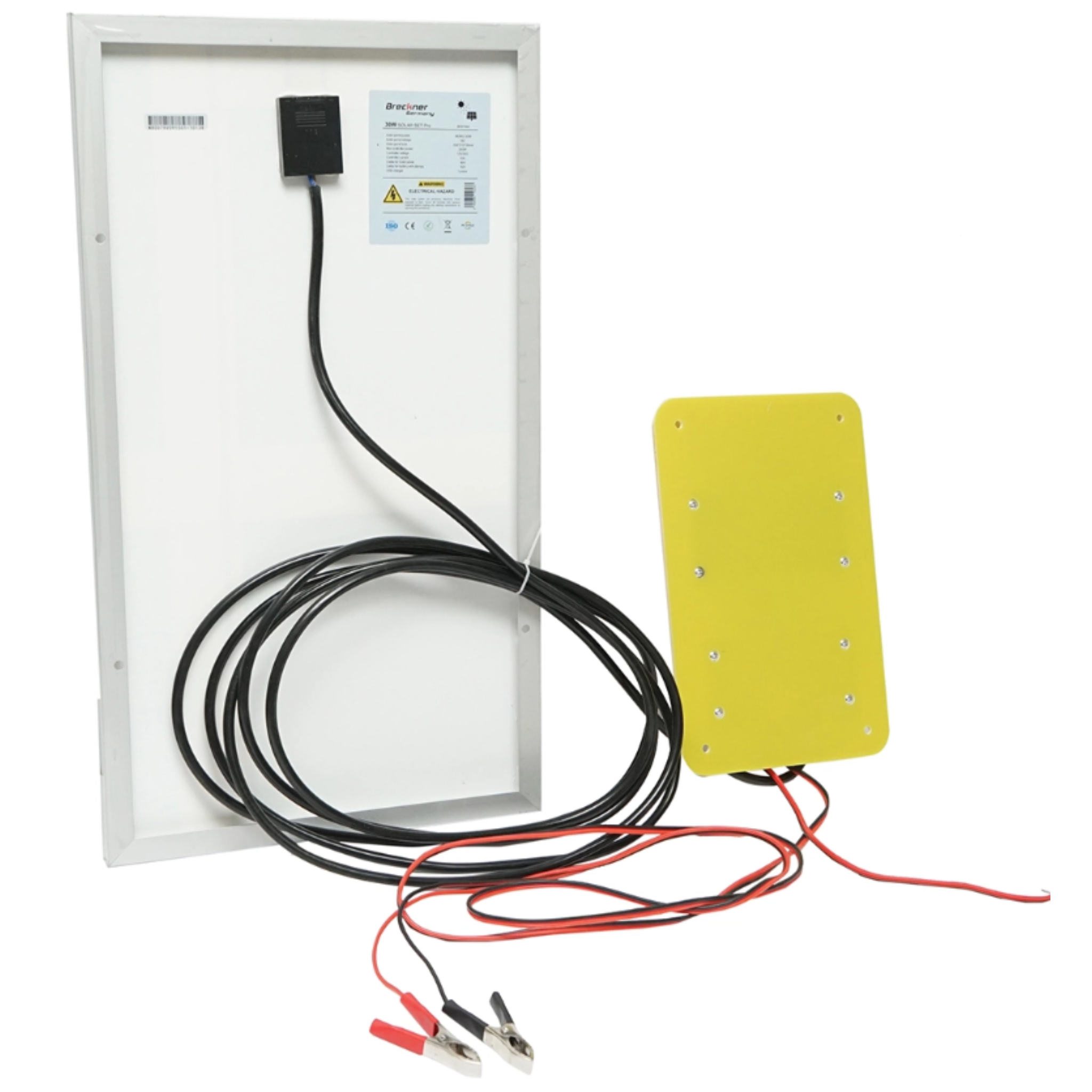 PANOU SOLAR30W MONOCRISTALIN 550x330x18MM cu REGULATOR 12-24V/10Ah, 2x USB si CABLU PT BATERIE 2M