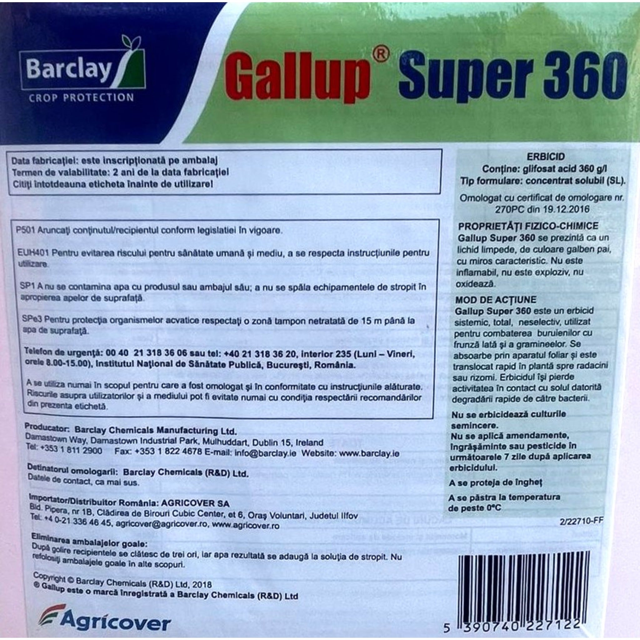 Erbicid total GALLUP SUPER 360 20L